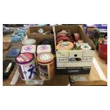 Cracker Jack tins, vintage pop cans & tins