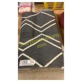 Gray with white stripe rug