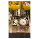 Books, clock, ribbon