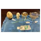 Collection of real decorated eggs