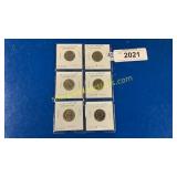6 Brilliant uncirculated Jefferson nickels