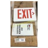 Exit sign, mini halogen downlights