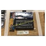 Socket set, hobby knife set, sheet metal nibbler