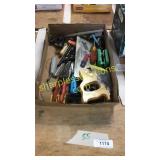 Screwdrivers, saw, level, pliers, assorted tools