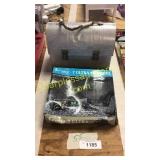 CB radio, antique lunch pail