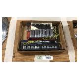 Socket set, wrench set, drill bits