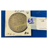 1921-S Morgan dollar coin - AV