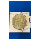 1821 Morgan silver dollar