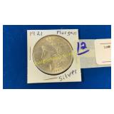 1921 Morgan silver dollar