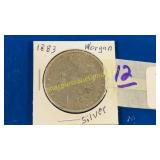 1883 Morgan silver dollar