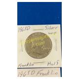 1963 D Franklin silver half dollar - UNC