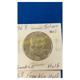 1963 Franklin silver half dollar-UNC