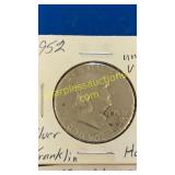 1952 Silver Franklin half dollar- VF