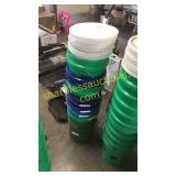 Stack 5 gallon buckets with lids
