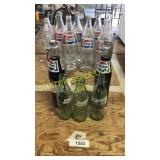 Antique Pepsi bottles, coke bottles