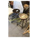 Two chairs with metal bases