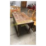 Wooden table drop leaf table with wheels