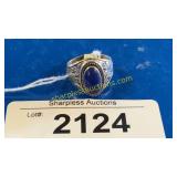 Solid sterling lapis size 9 ring