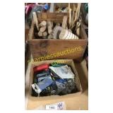 Wooden dowels, assorted brackets