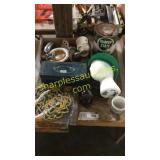 Toolbox, mannequin head, household goods