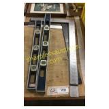 Levels, right angle straight edge