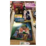 Wizard of oz record, piggy banks, puzzle
