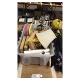 Tote of household, books, light