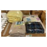 2 quilts*, chair cushions, foam bed topper