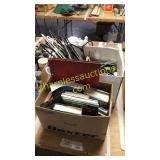 Box of books, hangers