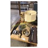 Saw, mirror, light, collectibles