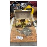 Fishing supplies, timer, tackle box