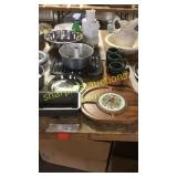 Mugs, serving tray, loaf pans