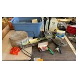 Fans, old horn. Electric water heater time, misc