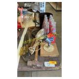 Pepsi free bottles, assorted tools, misc