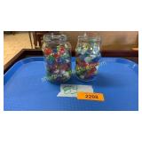 2 jars of marble