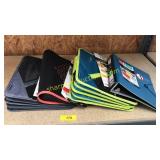 3 five star zipper binders, 1 plastic binder