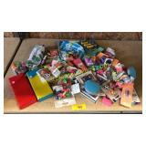 Erasers, pencil cases, school items