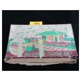 Vintage railroad train passenger station kit