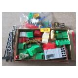 Box lot of railroad train buildings and