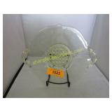 Vintage etched yellow cookie tray.