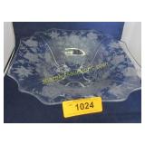 Vintage etched floral decorated footed center
