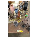 Candle, vase, figurines