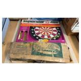 Dart board, horseshoes