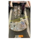 Glasses set, vase, household decor