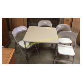 Folding card table and 4 chairs