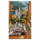 Picture, glass set, blankets