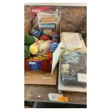 Yarn & knitting needles, tablecloth