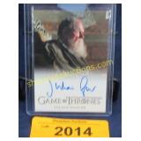 Autographed card, Julian Glover.  HBO.