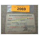 Vintage 1918 Chicago, Rock Islands & Pacific