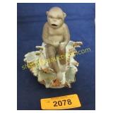 Vintage bisque figural cigar & match holder with